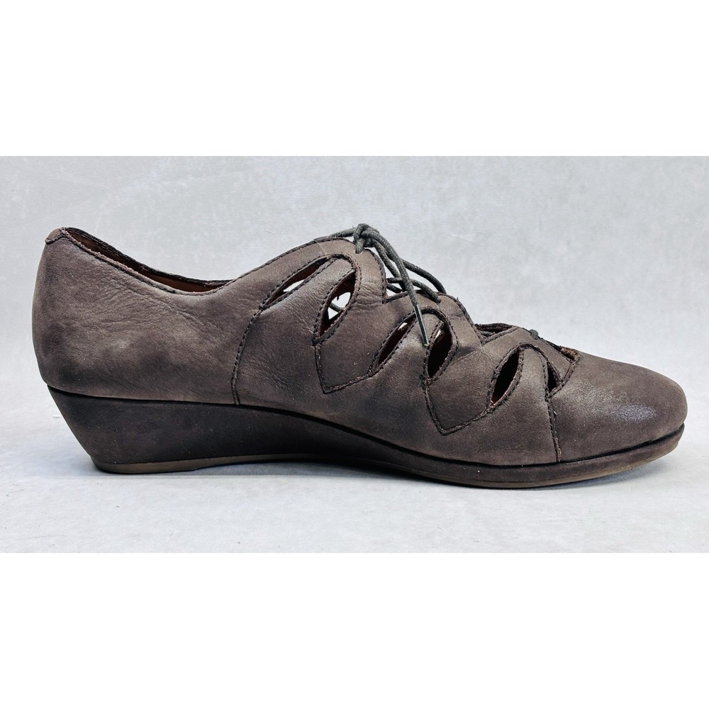 Kenneth Cole Gentle Soles NYE Wedge Lace Up Shoes Womens 8M Brown Leather Box - Picture 4 of 9
